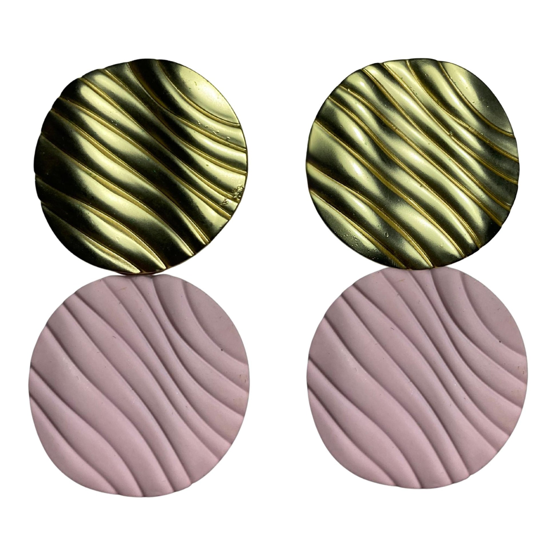 Brincos Dourado e Rosa
